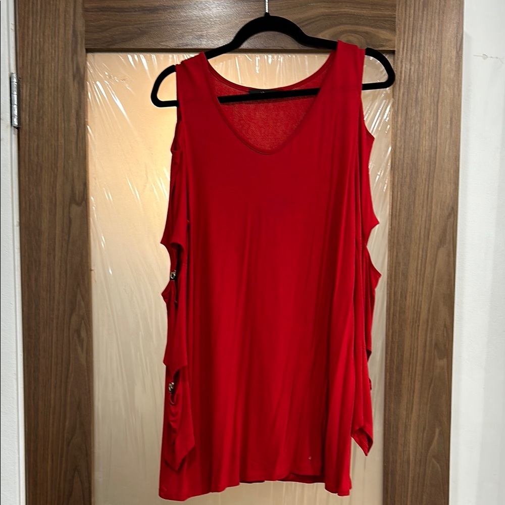 Neri & Hu Asymmetrical Red Sleeveless Dress